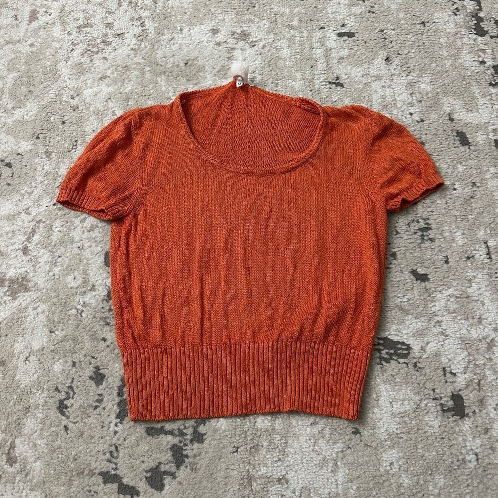 Paola Barzano Milano Orange Knit Sweater Size Medium
